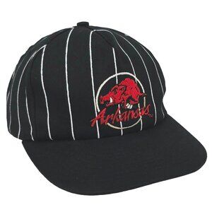 VTG‎ Arkansas Razorbacks Snapback Hat Black Pinstripe Cap NCAA Football Alumni